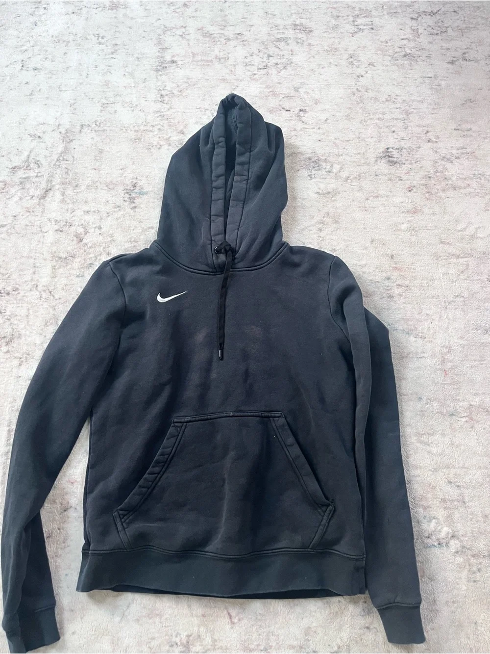 Nike Women’s Black Fleece Pullover Hoodie Small S Swoosh Sweatshirt